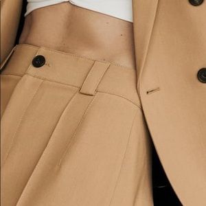 Double breasted blazer + seamed straight leg pants